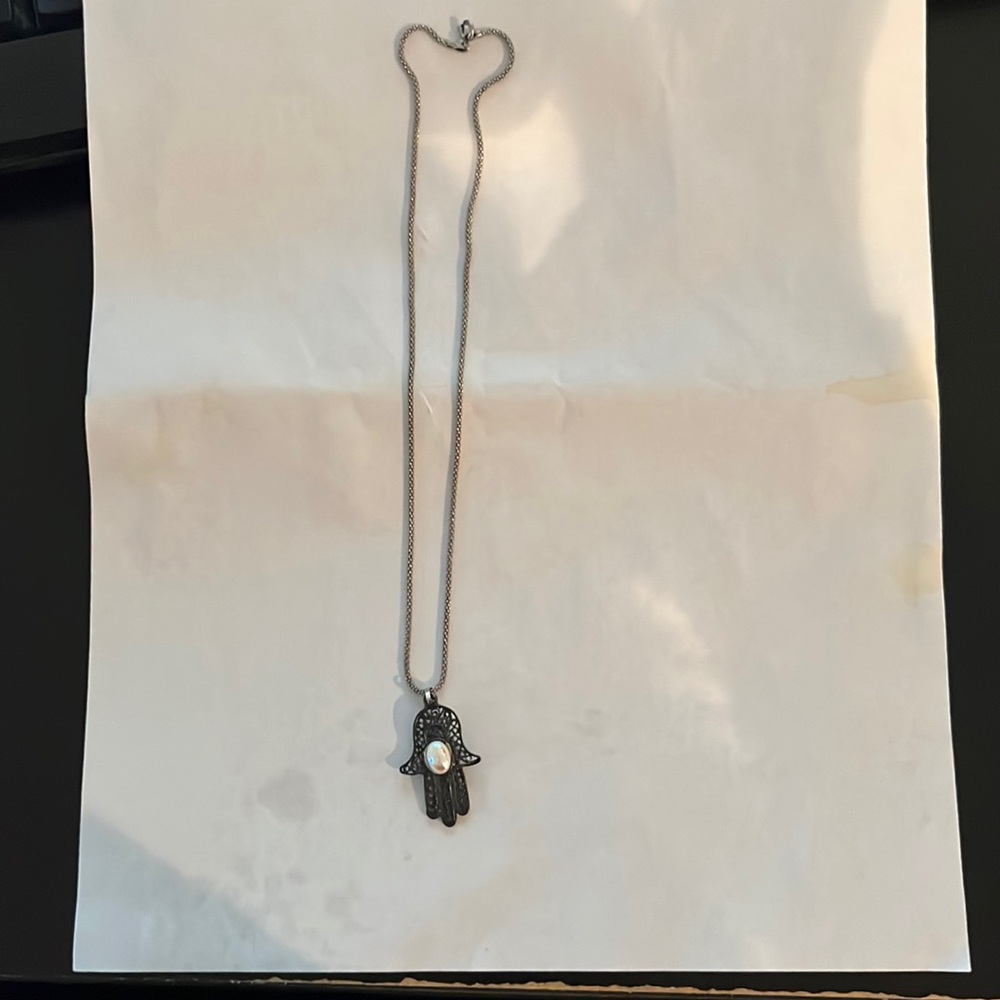 Sterling Silver Hamsa Hand Charm with chain